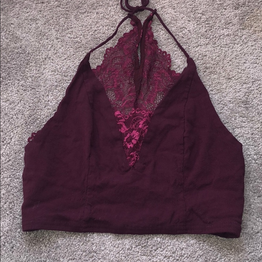 Free People maroon crop top!